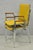 Vintage Nightingale Mid Century Modern Chrome & Yellow Vinyl Stacking Office Chair Pair. Circa Mid 20th Century....