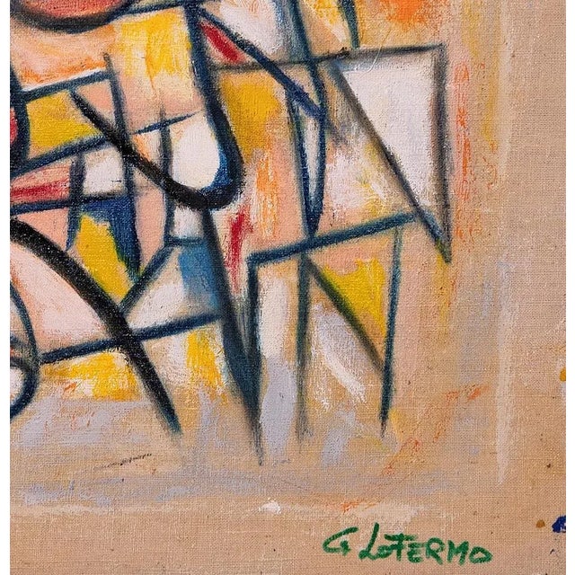 Abstract composition is an original artwork realized by giorgio lo fermo (b. 1947) in 2019. Oil on canvas. Hand signed by...