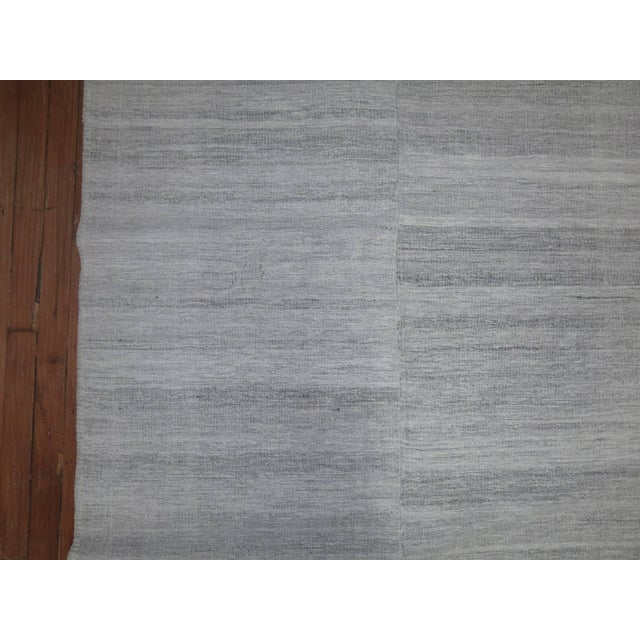 Modern Zabihi Collection White Modern Turkish Kilim - 8'2" x 12'4" For Sale - Image 3 of 9
