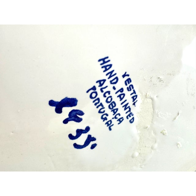 1960s Mid Century Hand Painted Alcobaça Portugal Centerpiece Bowl For Sale - Image 11 of 11