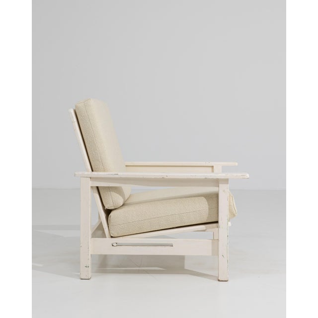 White Patinated Reclining Lounge Armchair For Sale - Image 12 of 18