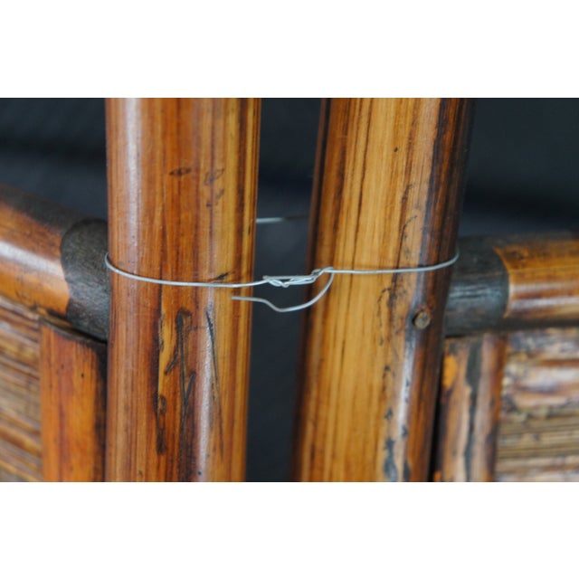 Brown British Colonial Style Bamboo & Rattan 3 Panel Room Divider Screen Boho Chic For Sale - Image 8 of 11