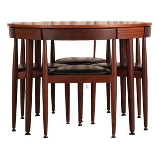 Vintage Hans Olsen Roundette Dining Set for Frem Røjle, Expandable to 6 Seats For Sale