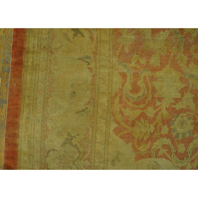 1890s Salmon Camel Medallion Traditional Antique N. Indian Amritsar Rug 11' X 17'2" Handknotted Wool Carpet For Sale In New York - Image 6 of 8