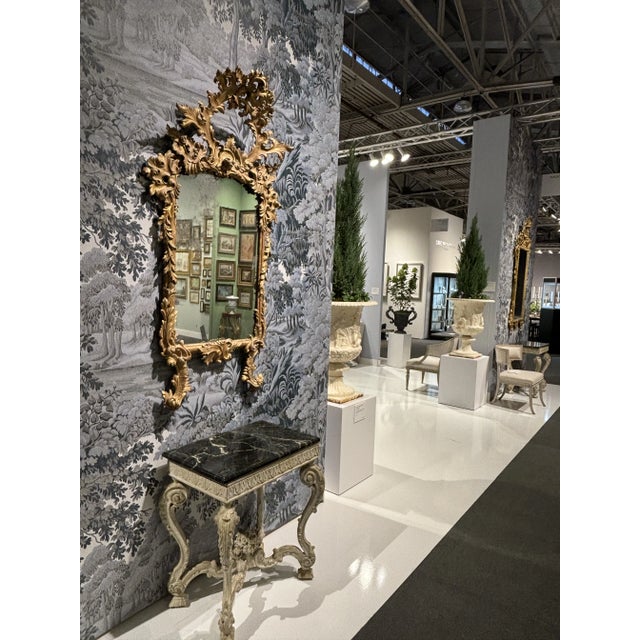Gold 19th C. Italian Rococo Giltwood Mirror With Original Mirror Plate For Sale - Image 8 of 9