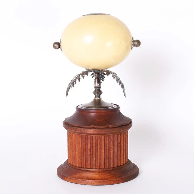 Burnt Umber Ostrich Egg Candlestick For Sale - Image 8 of 8