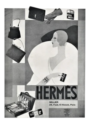 1927 French Art Deco Hermes Print-Fashion Accessories