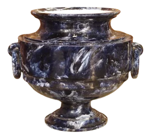 Marbled Blue Sevres Porcelain Vase, France, Dated 1872