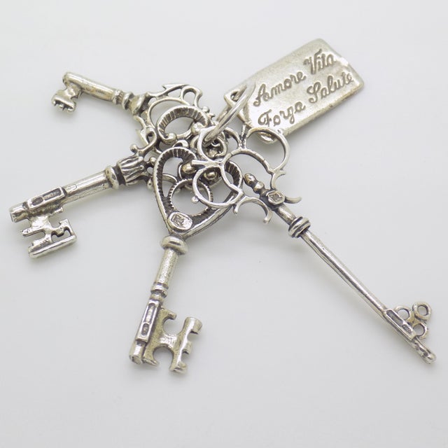 Vintage Italian Handmade Genuine Silver Bunch of Keys Figurine, 1980s For Sale - Image 16 of 16