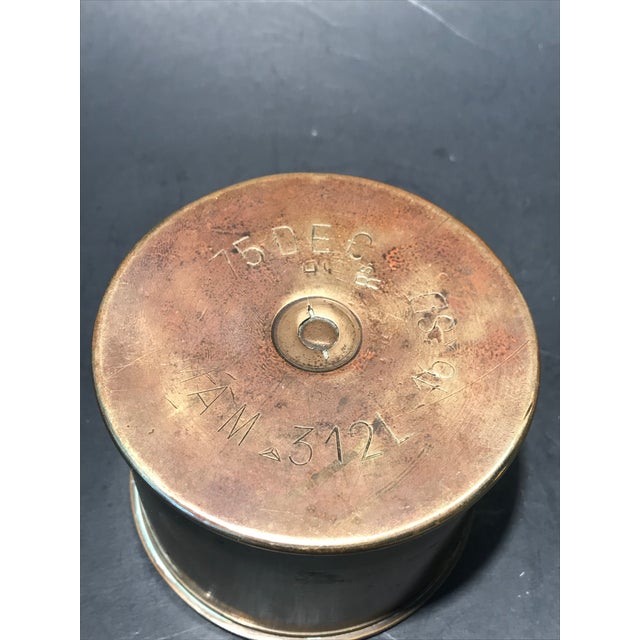 1910's World War I French Trench Art Brass Tobacco Jar For Sale - Image 4 of 12