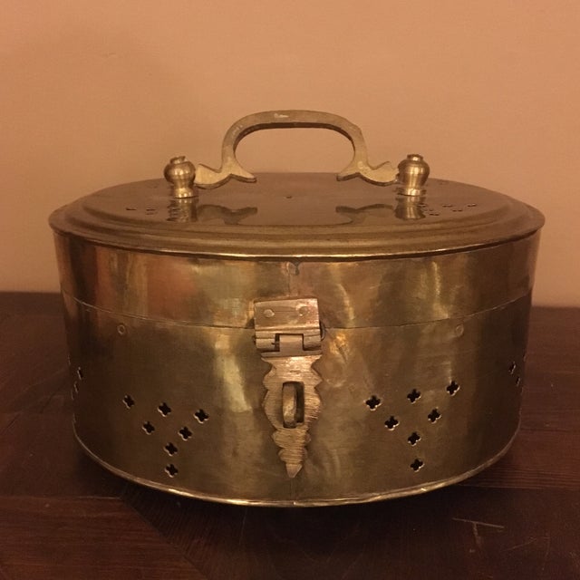 Vintage Oval Brass Cricket Box Chairish