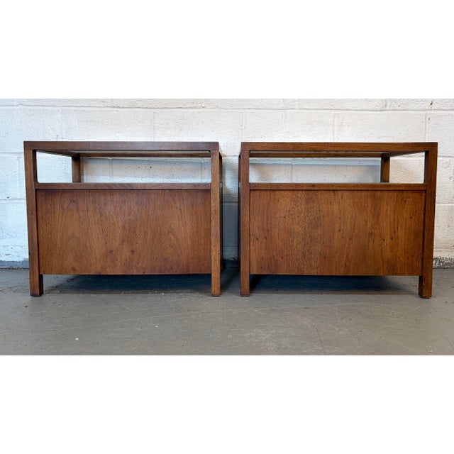 Glass Mid 20th Century Cane and Glass Top End Tables For Sale - Image 7 of 10