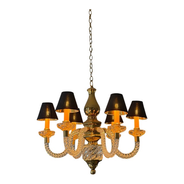 Murano Twisted Rope Chandelier For Sale