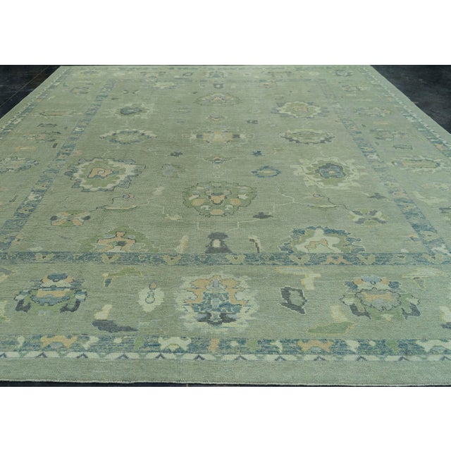 Textile Turkish Oushak Rug 11'11" x 15'3" #19058 For Sale - Image 7 of 8