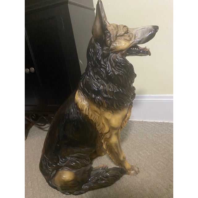 Brown 20th Century Shepherd Dog Life Size Sculpture For Sale - Image 8 of 13