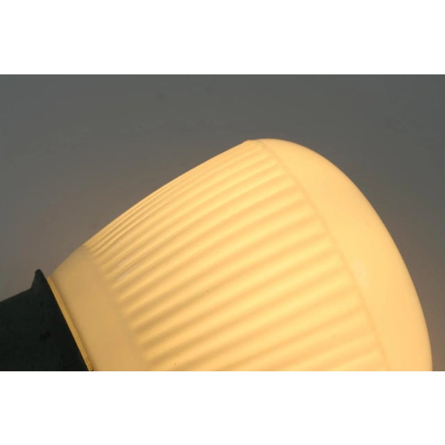 Gray Vintage German Industrial Opaline Sconce For Sale - Image 8 of 9