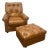 Vintage Classic Leather Traditional Style Tufted Top Grain Leather Club Chair & Ottoman For Sale