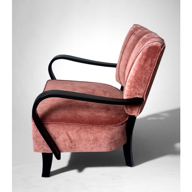 Jindrich Halabala Mid 20th Century Art Deco Jindřich Halabala Style Czechoslovak Armchair 1 For Sale - Image 4 of 18