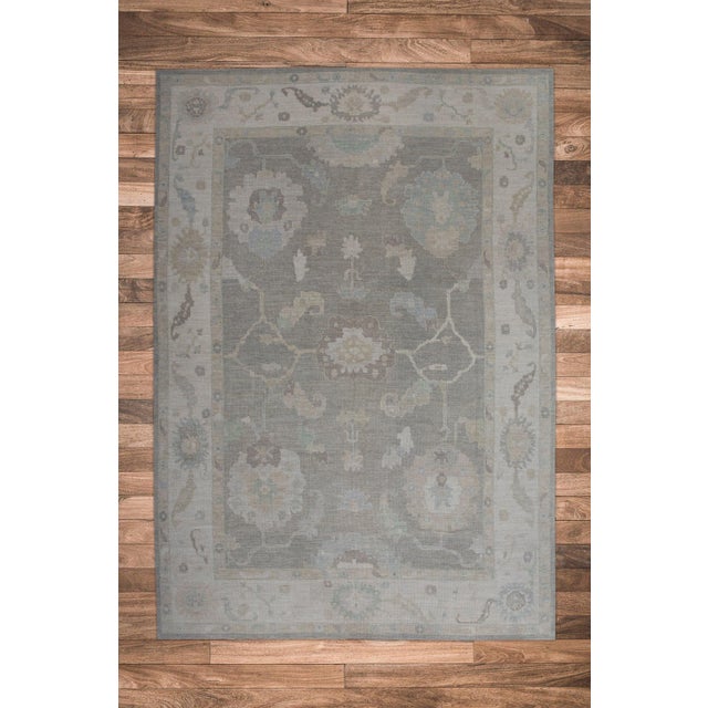 Textile Oriental Hand Knotted Rug Turkish Oushak 9'11" x 14'4" For Sale - Image 7 of 7