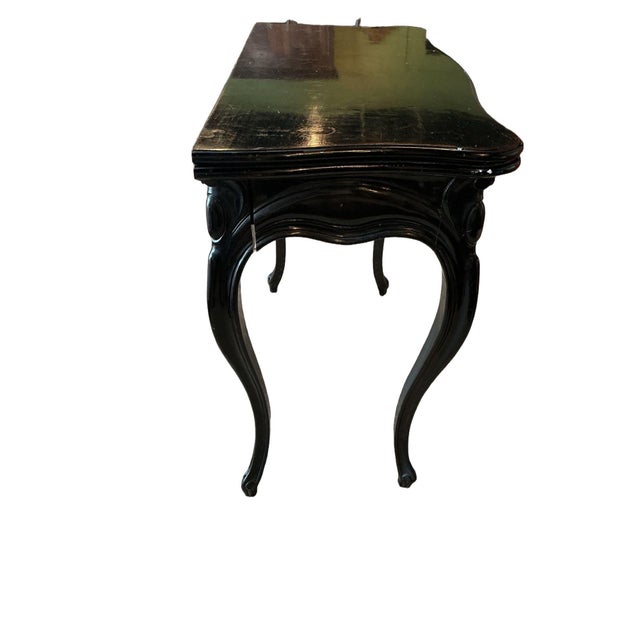 Wood Rococo Ebonized Game Table Circa 1900 For Sale - Image 7 of 9