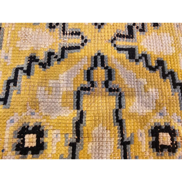 Vintage French Area Rug, Hand-Knotted Wool, Allover Geometric Design, Tan & Black, 6x9 For Sale - Image 15 of 17