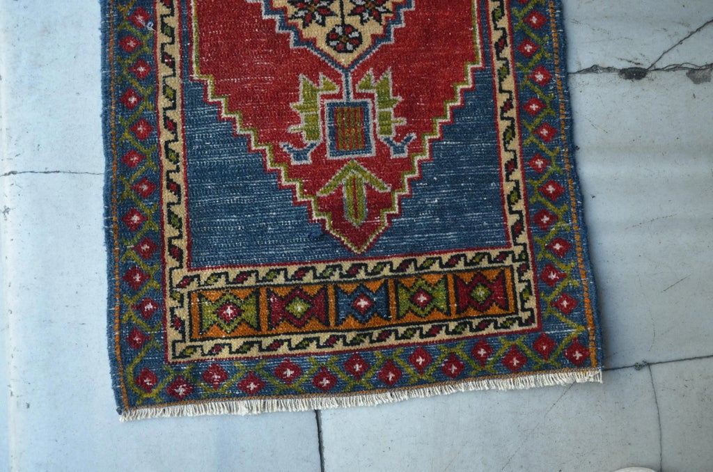 1960s Vintage Door Mat Turkish Rug- 1′8″ × 3′4″ | Chairish