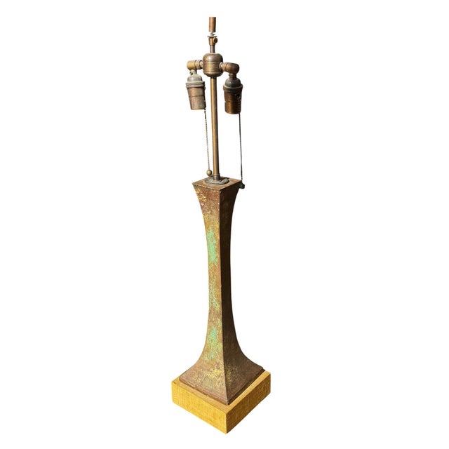 Mid-Century Modern Mid Century Modern Stewart Ross James Patinated Bronze Table Lamp For Sale - Image 3 of 4