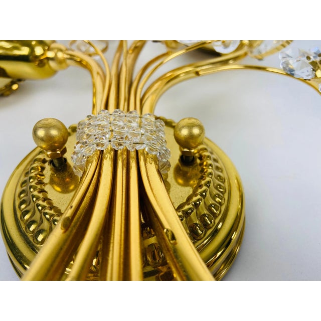 Floral Crystal Glass Sconce from Palwa, Germany, 1960s For Sale - Image 4 of 11