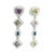 Italian 18k White Gold Multicolor Sapphire and Diamond Drop Earrings, Pair For Sale - Image 4 of 10