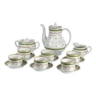 Tea Set for Six by Haviland Limoges, France, 1990s, Set of 15 For Sale