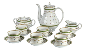 Tea Set for Six by Haviland Limoges, France, 1990s, Set of 15