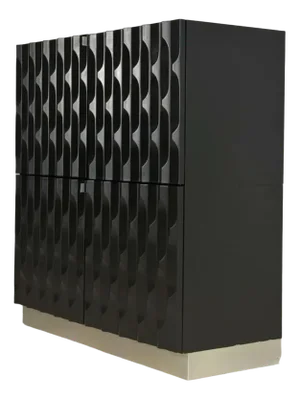 Brutalist Black Cabinet, 1970s