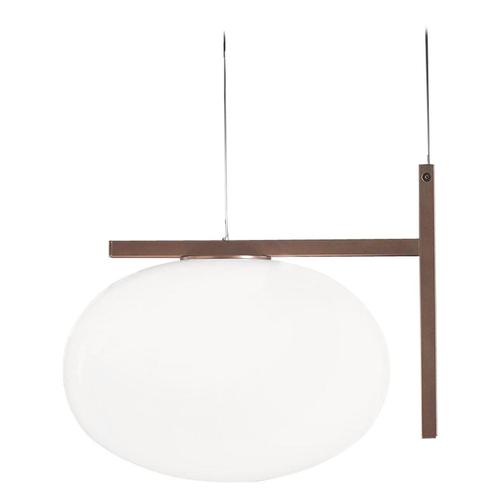 Metal Bronze Alba One Arm Suspension Lamp by Mariana Pellegrino Soto for Oluce For Sale - Image 7 of 7