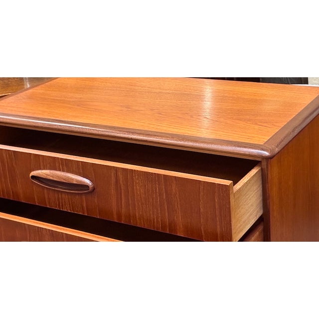 Wood European Mid Century Modern Teak Chest of Drawers c.1960 For Sale - Image 7 of 7
