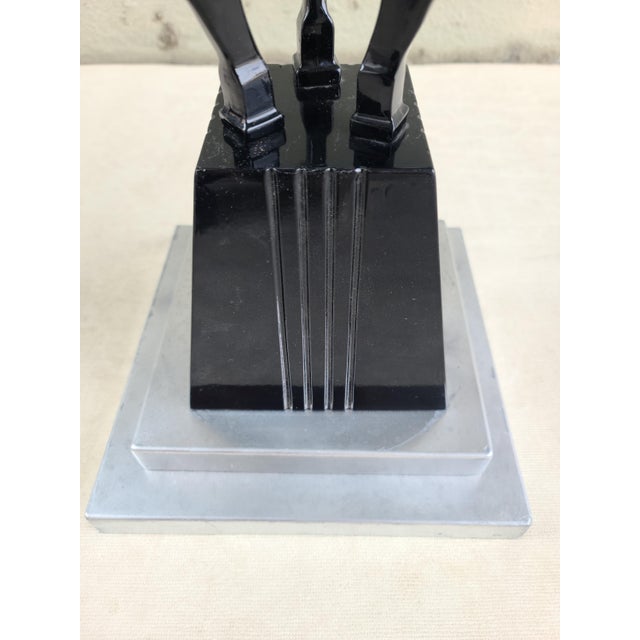 Art Deco style Cast Iron Base Side Table with round tops... a pair available! Joyous design in cast iron with Deco figures...