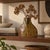 Beautiful modern studio pottery vase featuring an organic, free-form silhouette with a richly textured earthy brown and...
