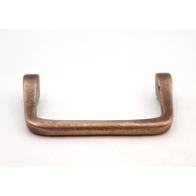 Set of Vintage 4.25 In. Brass Curved Drawer Pulls For Sale - Image 4 of 6