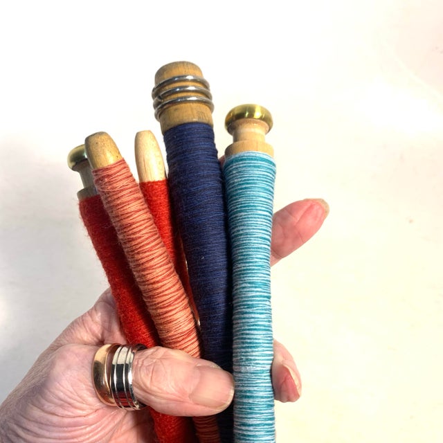 Early 20th Century Industrial Wood Textile Bobbin Collection of 12 For Sale In Louisville - Image 6 of 7