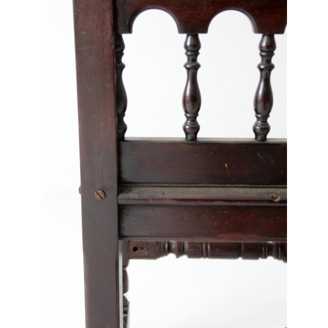 Antique Victorian Spindle Back Chair With Leather Seat For Sale - Image 9 of 16