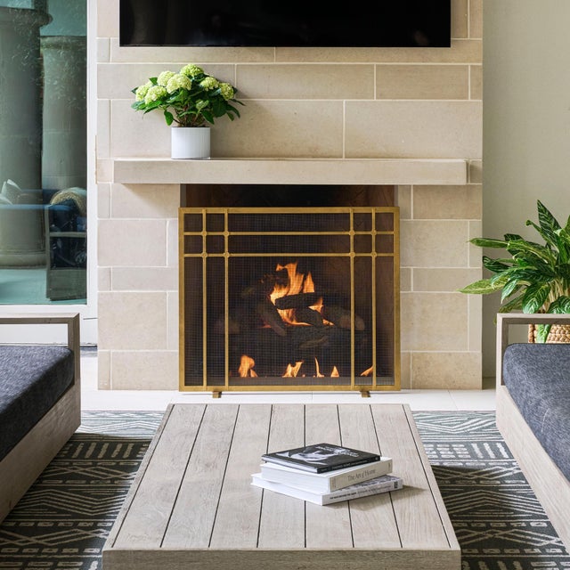 Metal Warm Black Henry Fireplace Screen For Sale - Image 7 of 9