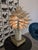 Expressive sculpture lamp by Danish ceramist Birthe Aksby, made of glazed ceramic inspired by organic designs of plant...