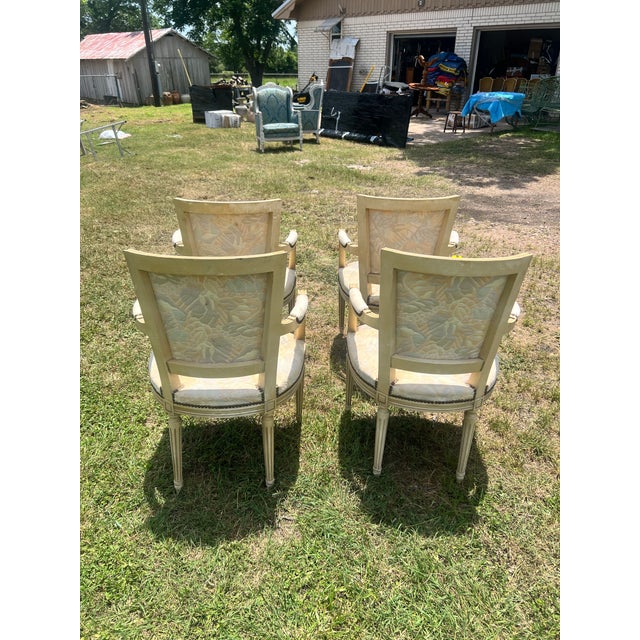 Wood French 19th Century Louis XVI Arm Chairs - Set of 4 For Sale - Image 7 of 9