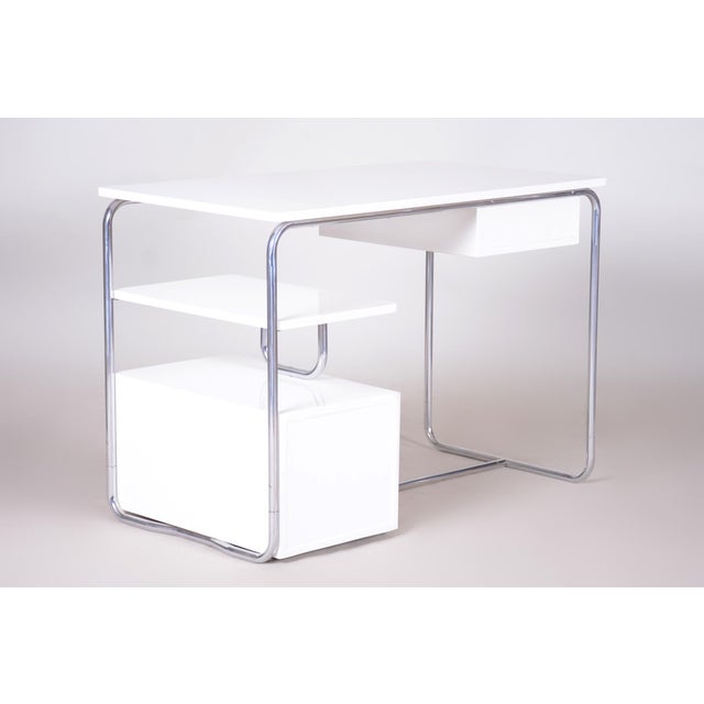 Bauhaus Writing Desk in Chrome, Steel and Wood, Germany, 1930s For Sale - Image 10 of 14