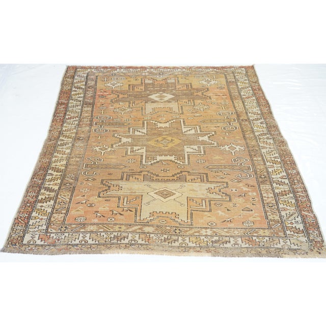 Ivory Antique Caucasian Shirvan Rug 3'11'' X 5'1'' For Sale - Image 8 of 10