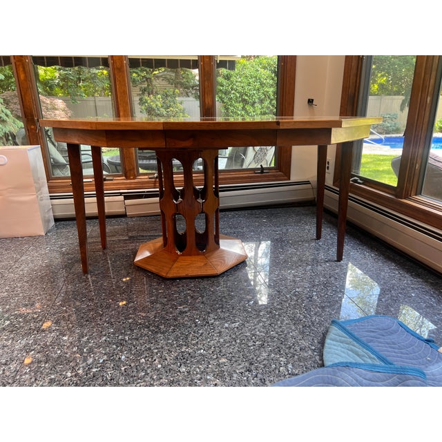 Harvey Probber style dining table. 2-15.5" leaves 42" wide table total with 2 leaves makes it 73" long. Vintage Walter of...