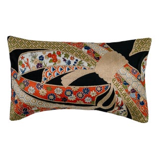 Japanese Ceremonial Silk Lumbar Cushion by Renaras For Sale