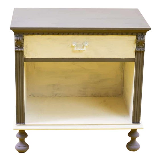 Small Vintage Wooden Bedside Table For Sale