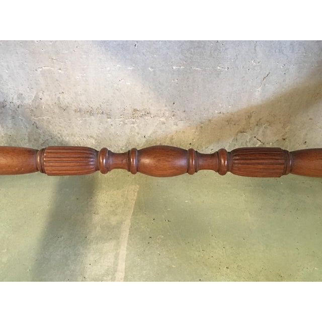 20th English Georgian Oak Two Drawers Lowboy or Desk With Lyre Legs For Sale - Image 9 of 10