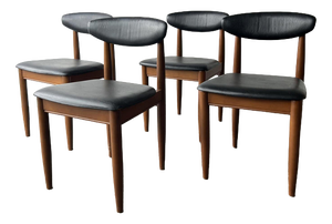 Dining Chairs in Black Leatherette with Floating Backrest from Schreiber, 1960s, Set of 4