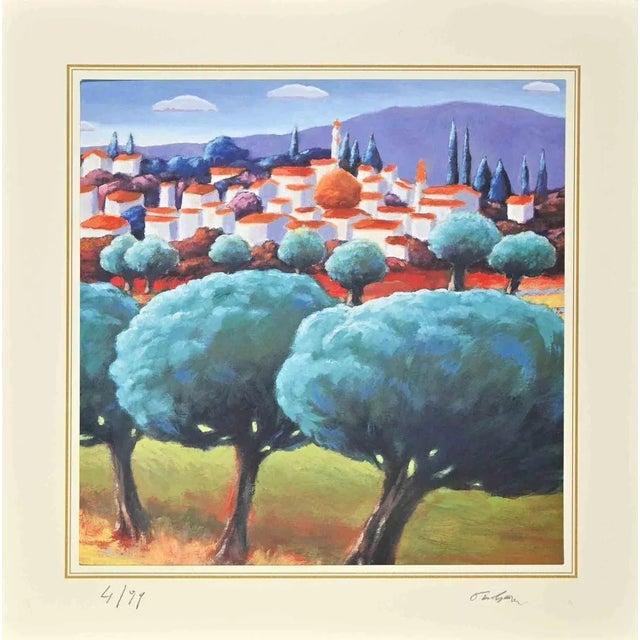 Modern After Nicholas Verrall, The Village, Lithograph, Late 20th Century For Sale - Image 3 of 3